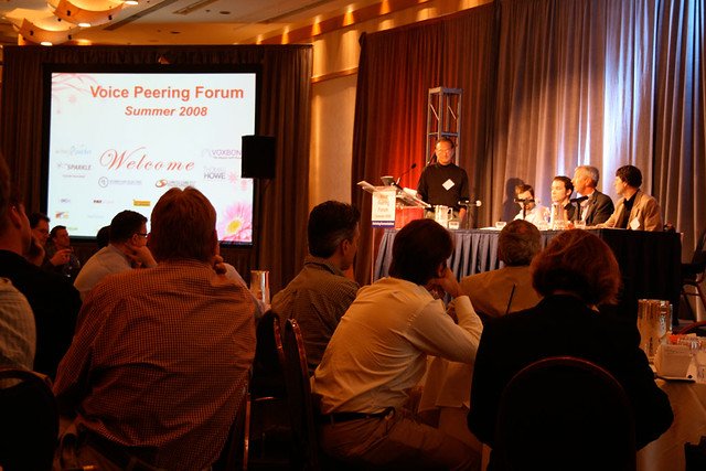 Gary Kim hosting a panel at the 2008 Voice Peering Forum